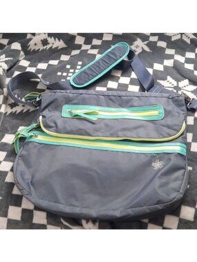 Tek Gear Gray Teal Yellow School Messenger Crossbody Bag